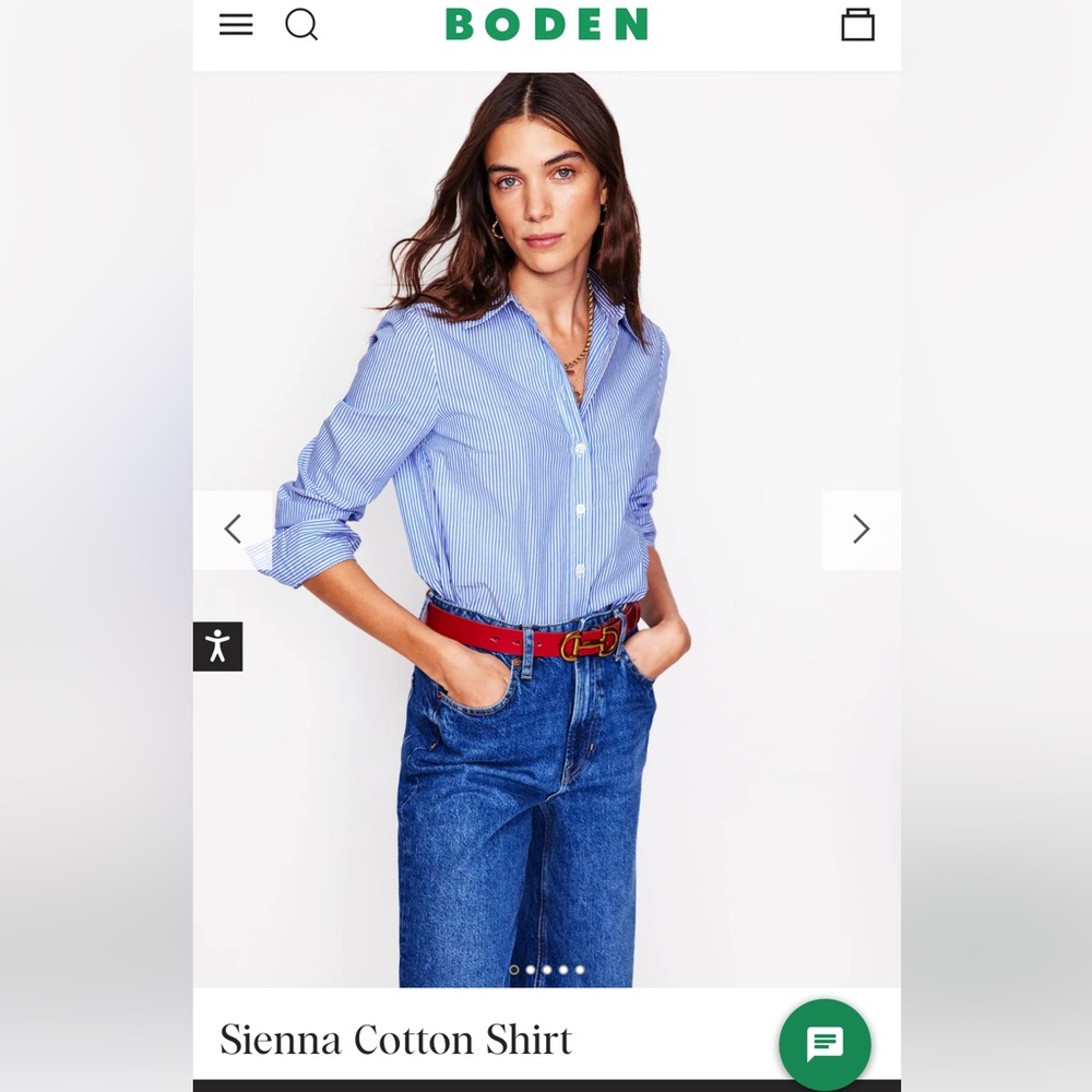 Boden Blue and White Striped Sienna Shirt